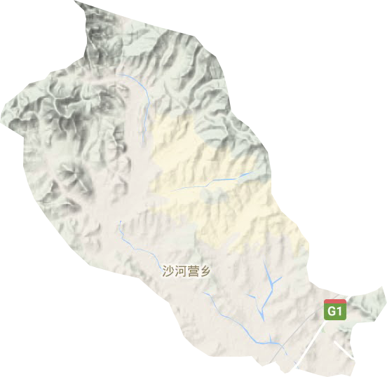 沙河营乡地形地图