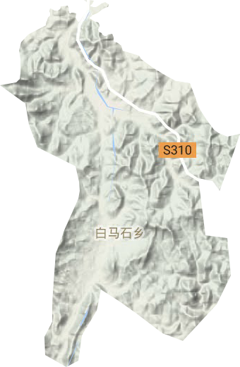 白马石乡地形地图