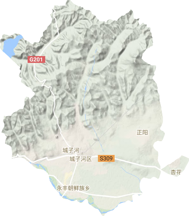 城子河区地形地图