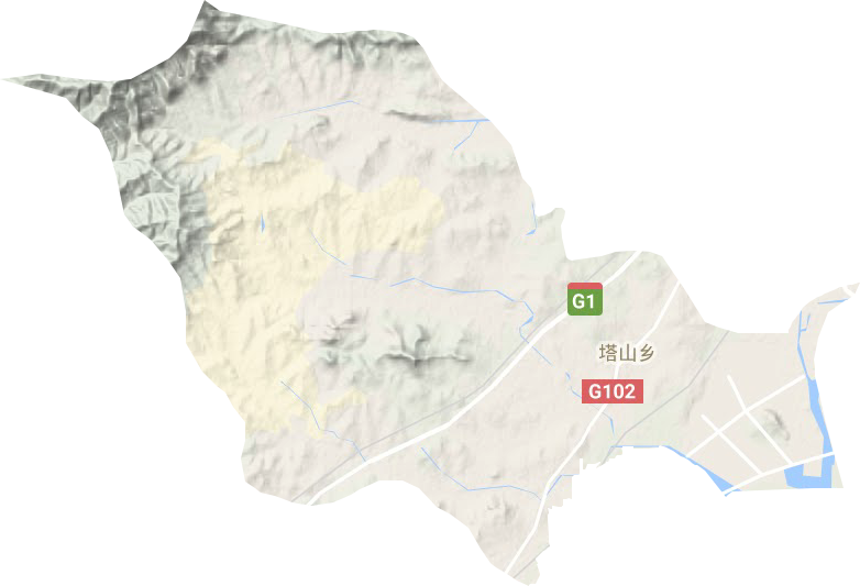 塔山乡地形地图