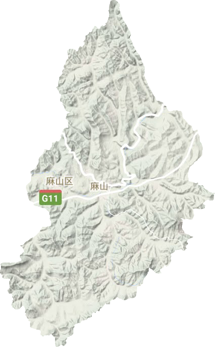 麻山区地形地图