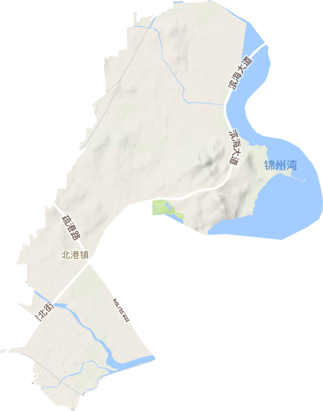 北港街道地形地图