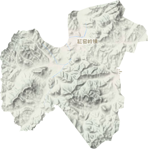 缸窑岭镇地形地图