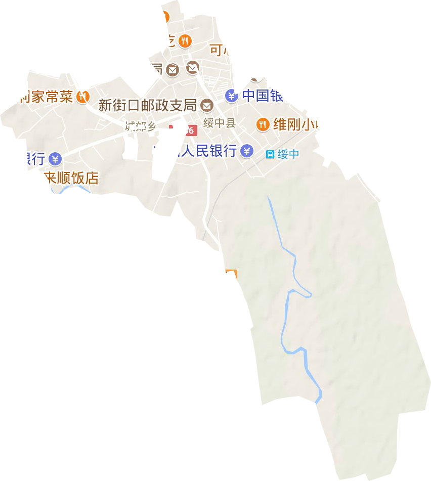 绥中镇地形地图