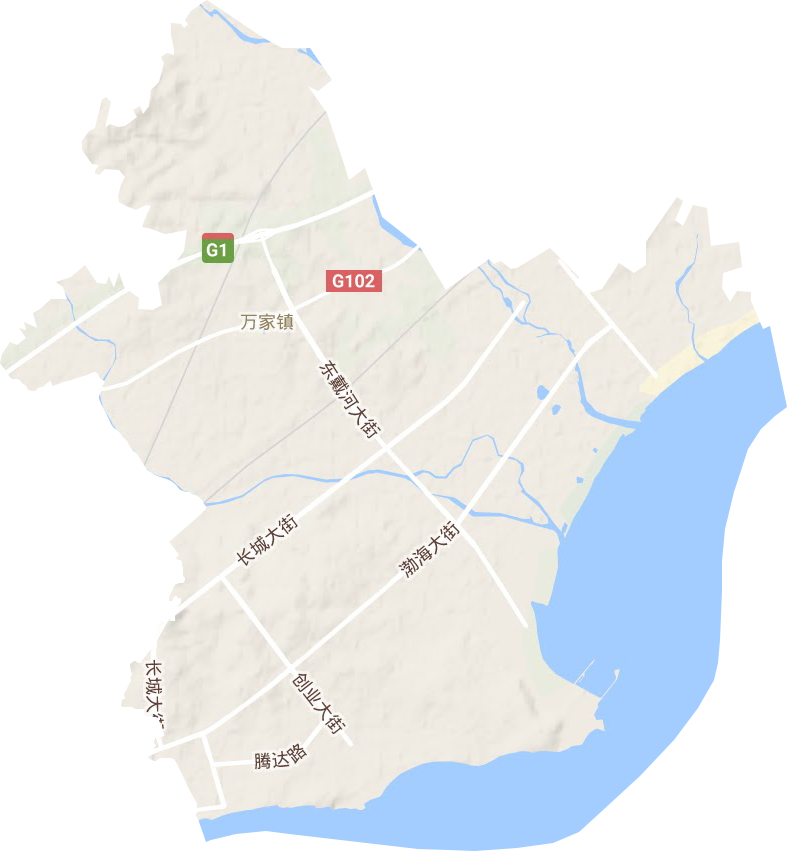 万家镇地形地图