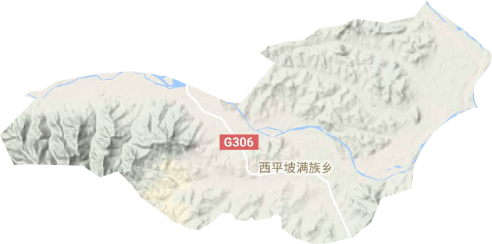 西平坡满族乡地形地图