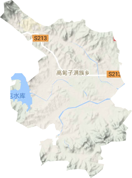 高甸子满族乡地形地图