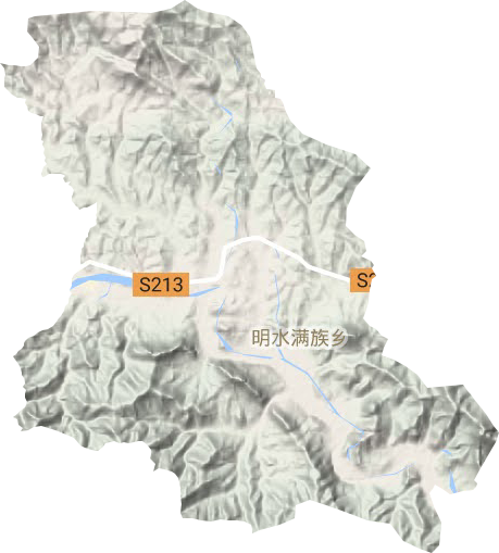 明水满族乡地形地图