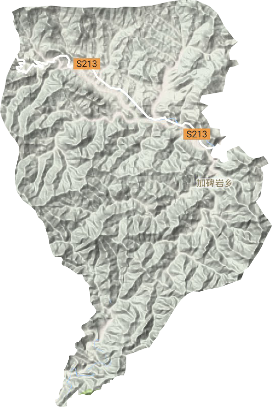 加碑岩乡地形地图