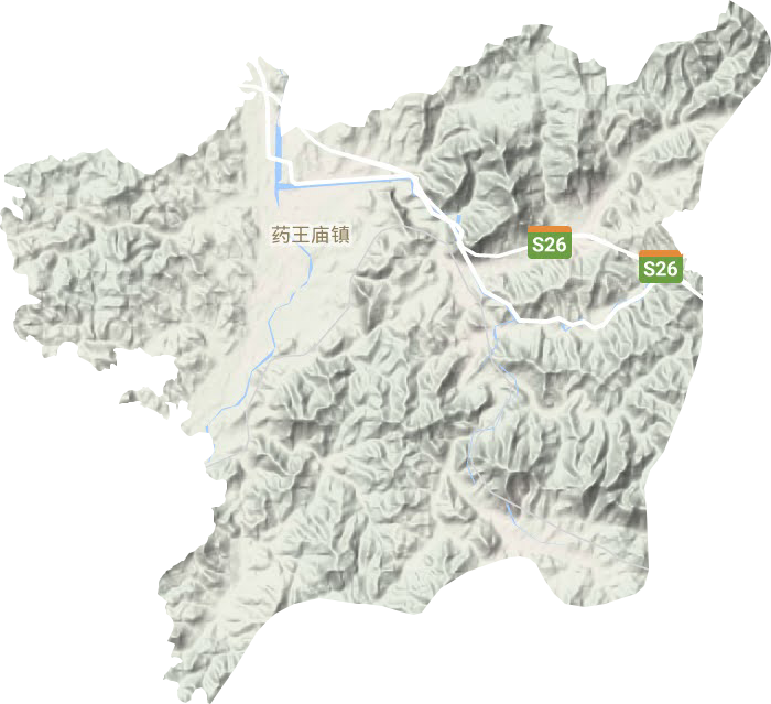 药王庙镇地形地图