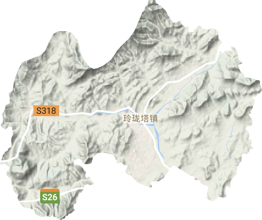 玲珑塔镇地形地图