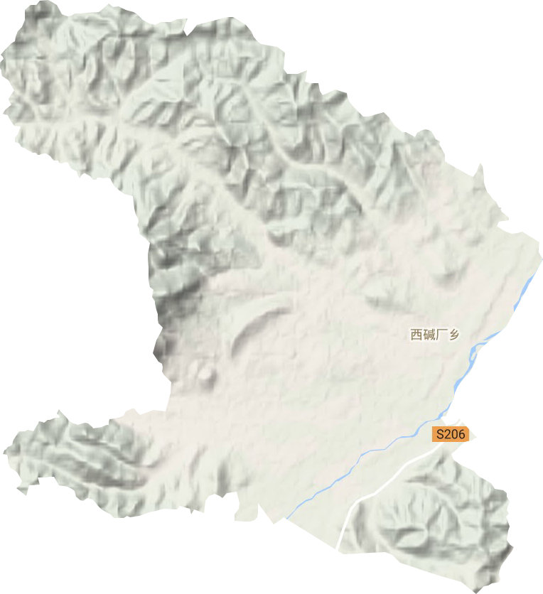 西碱厂乡地形地图