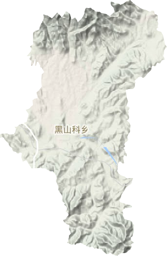 黑山科乡地形地图