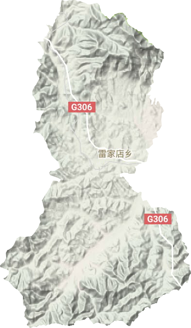雷家店乡地形地图