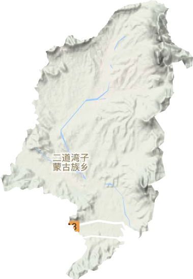 二道湾子蒙古族乡地形地图