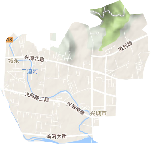温泉街道地形地图