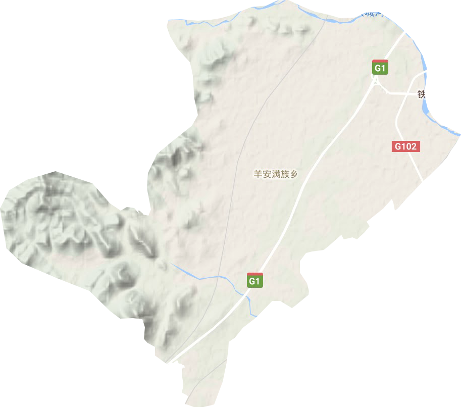羊安满族乡地形地图