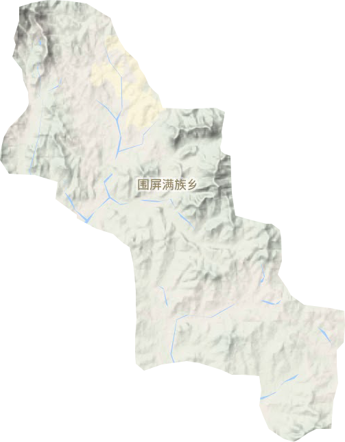 围屏满族乡地形地图