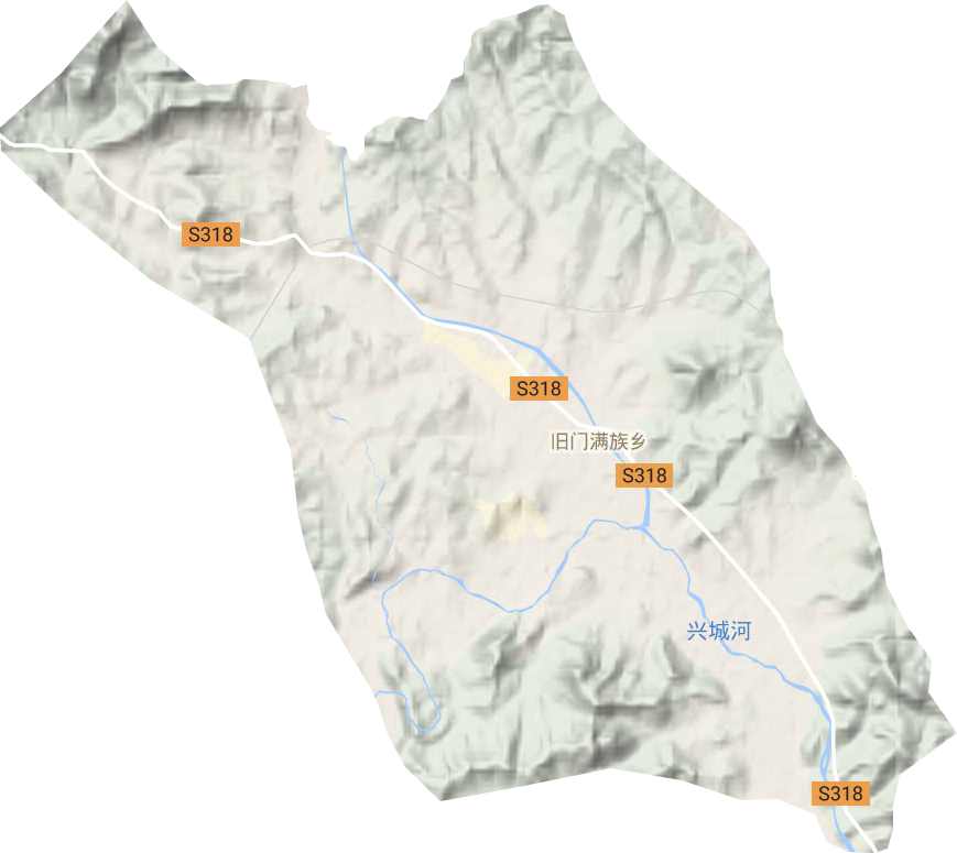 旧门满族乡地形地图