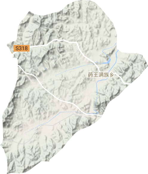 药王满族乡地形地图