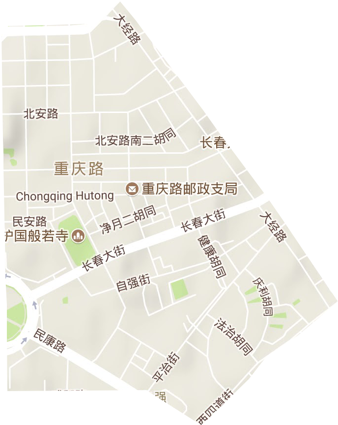 自强街道地形地图