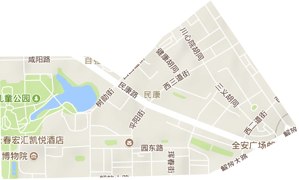 民康街道地形地图