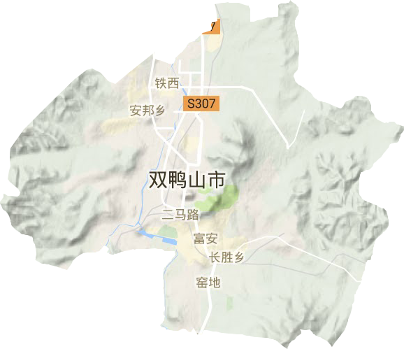 尖山区地形地图