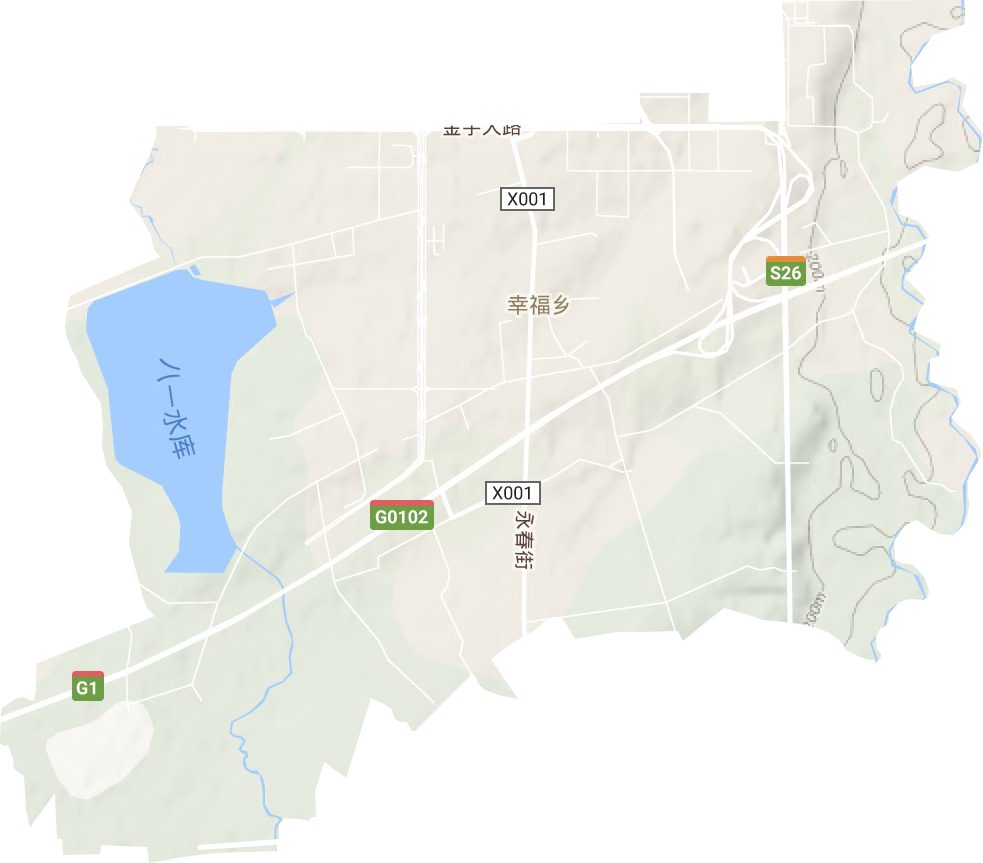 幸福乡地形地图