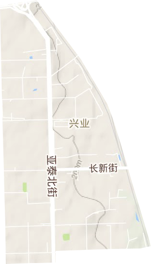 兴业街道地形地图
