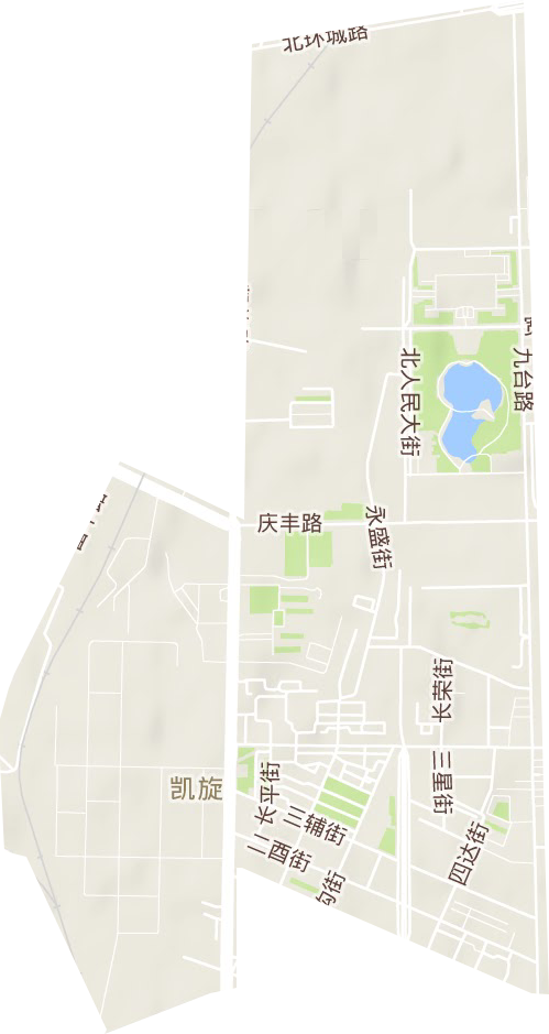 凯旋街道地形地图
