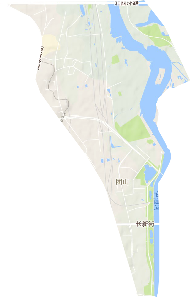 团山街道地形地图