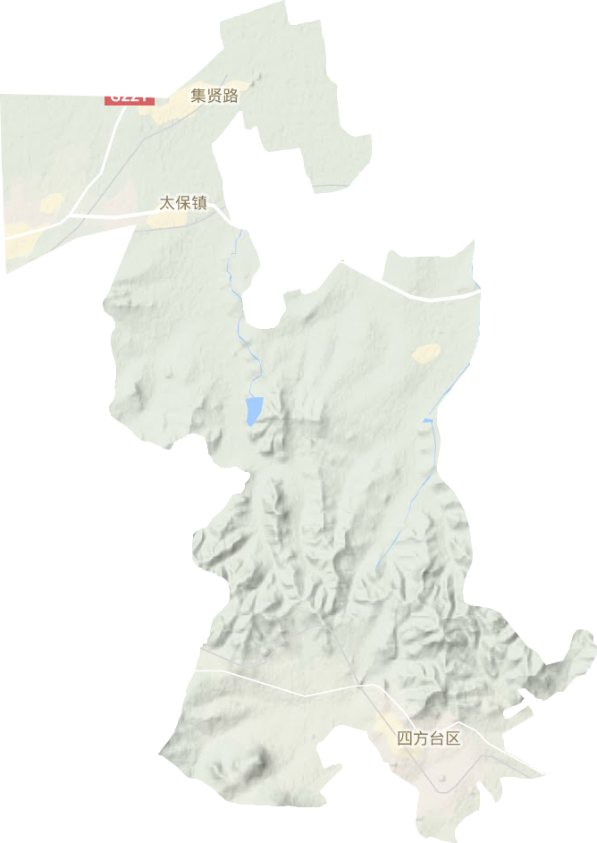 四方台区地形地图