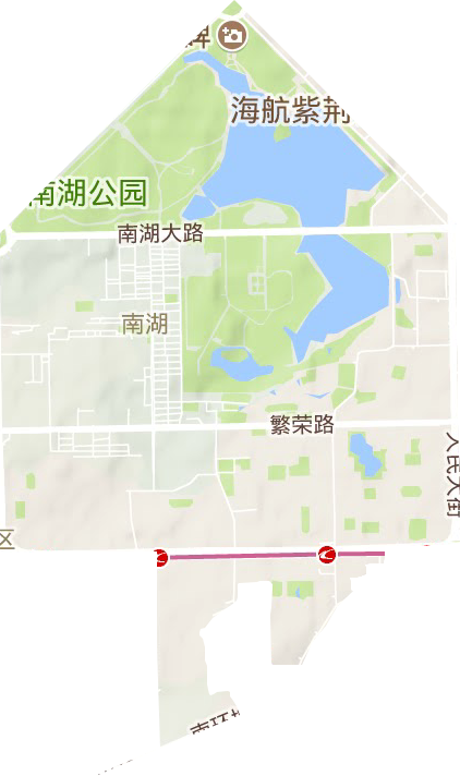 南湖街道地形地图