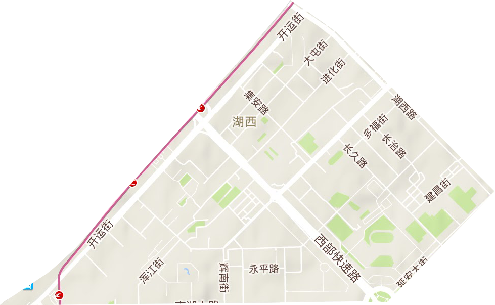 湖西街道地形地图