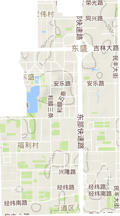 东盛街道地形地图