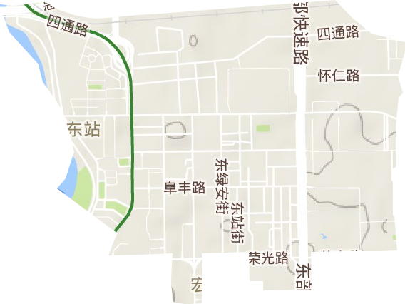 东站街道地形地图