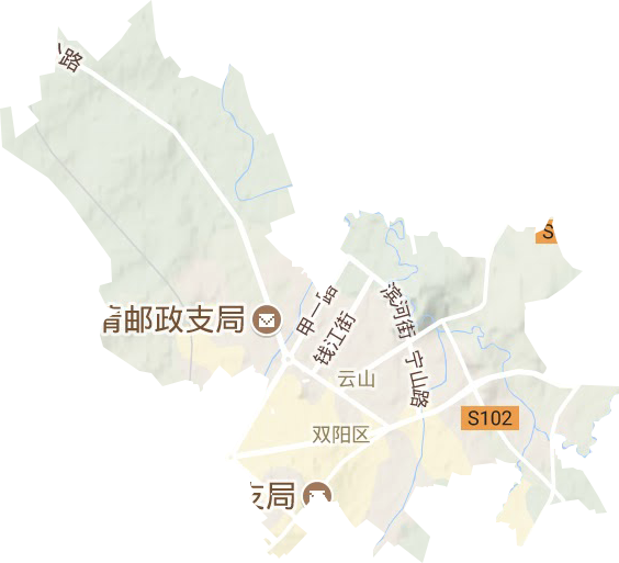 云山街道地形地图
