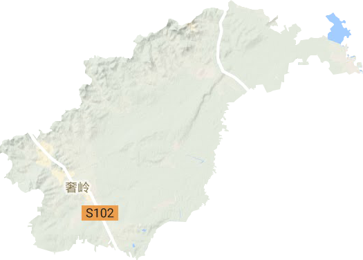 奢岭街道地形地图