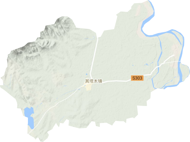 其塔木镇地形地图