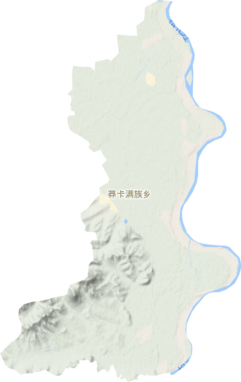 莽卡满族乡地形地图