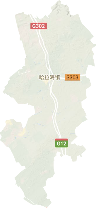 哈拉海镇地形地图