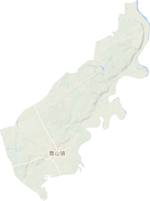 靠山镇地形地图