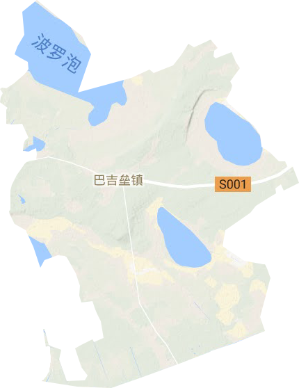 巴吉垒镇地形地图