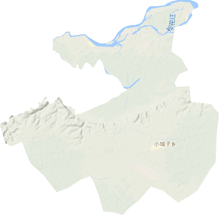 小城子乡地形地图