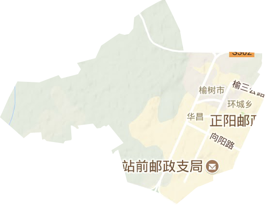 华昌街道地形地图
