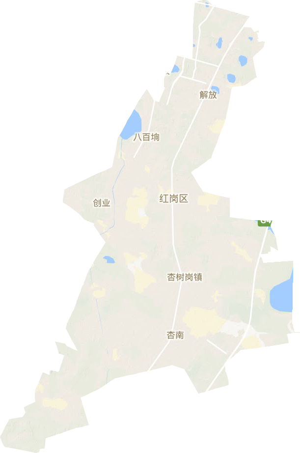 红岗区地形地图