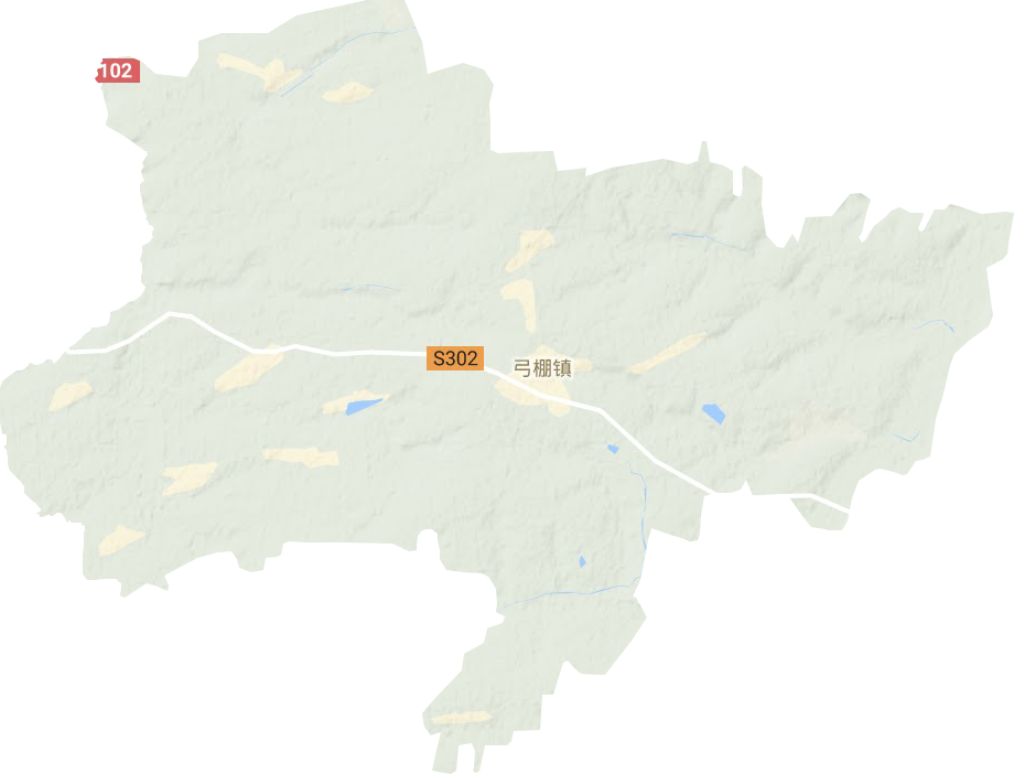 弓棚镇地形地图