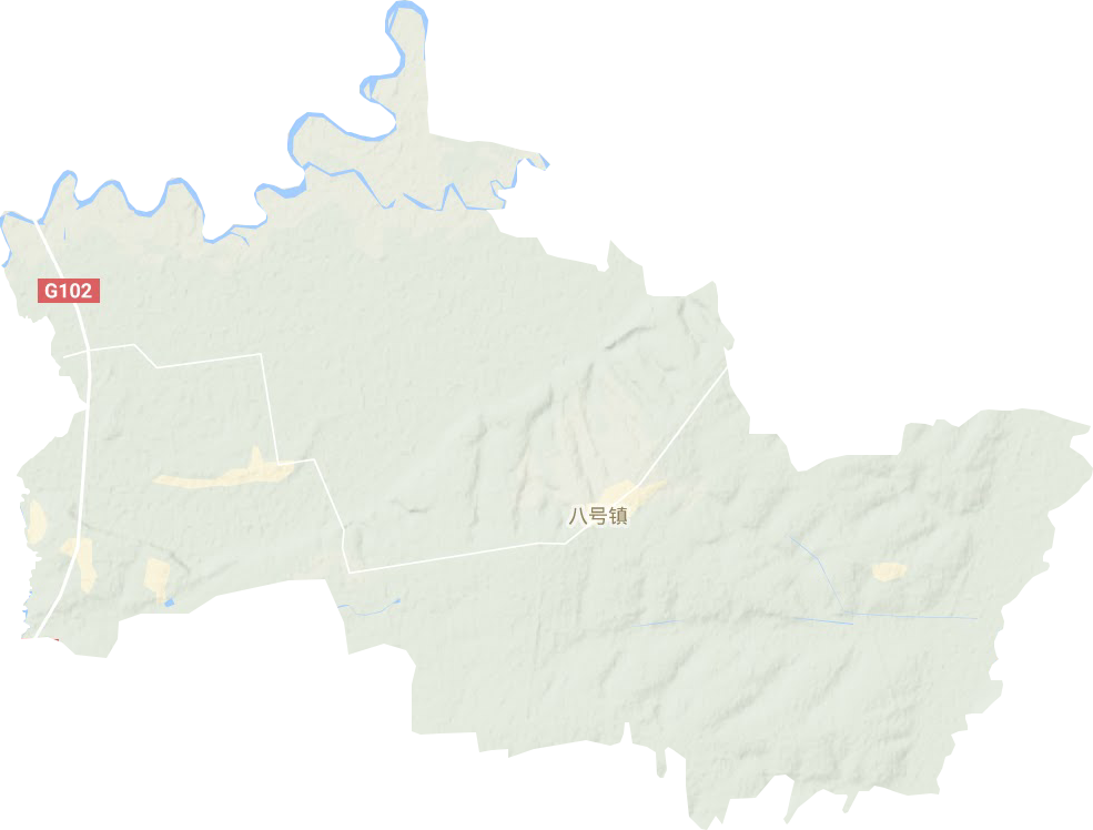 八号镇地形地图