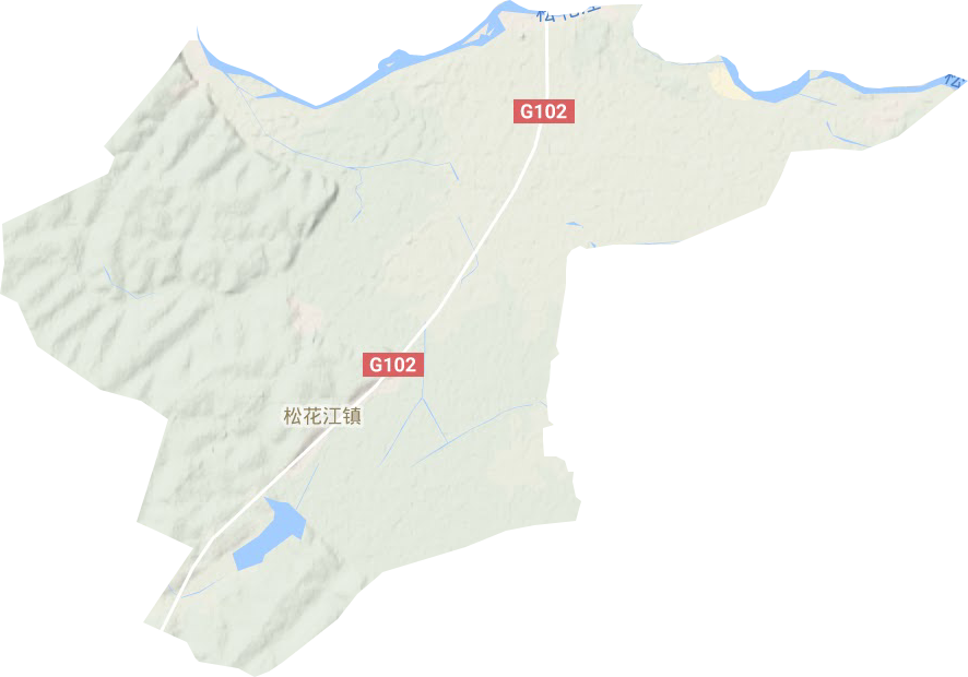 松花江镇地形地图