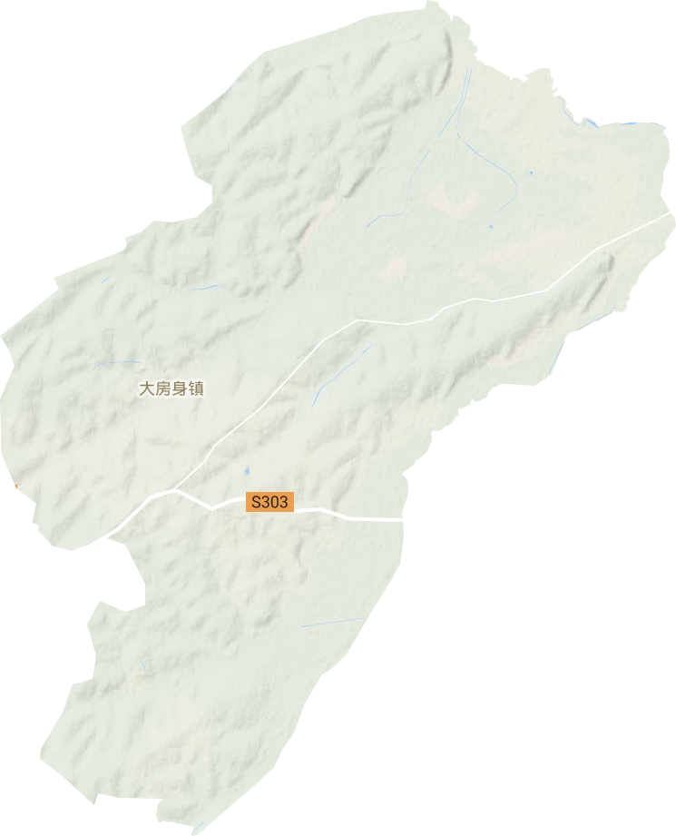 大房身镇地形地图
